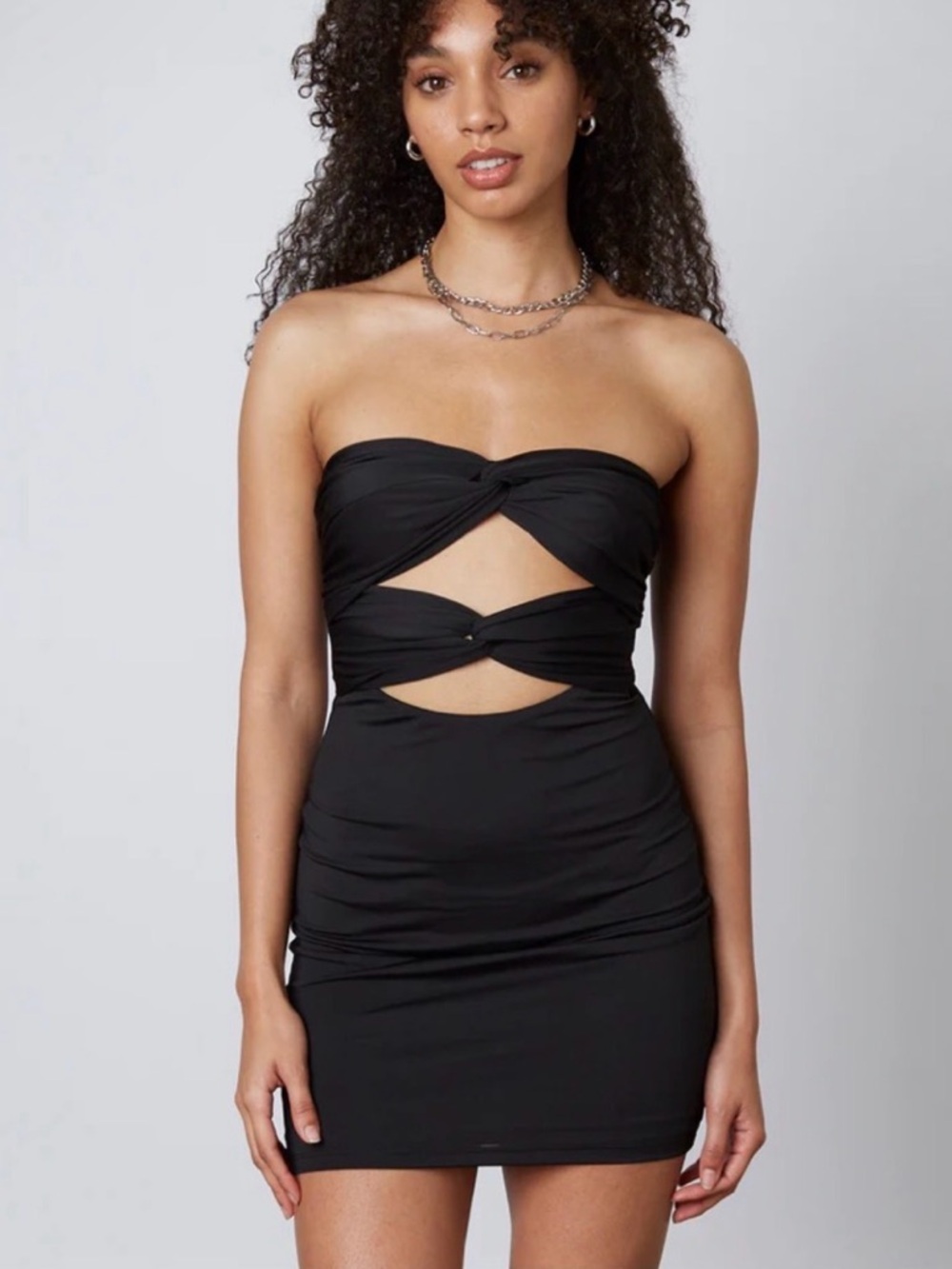 Cotton Candy LA Strapless Black Cutout Mini Dress